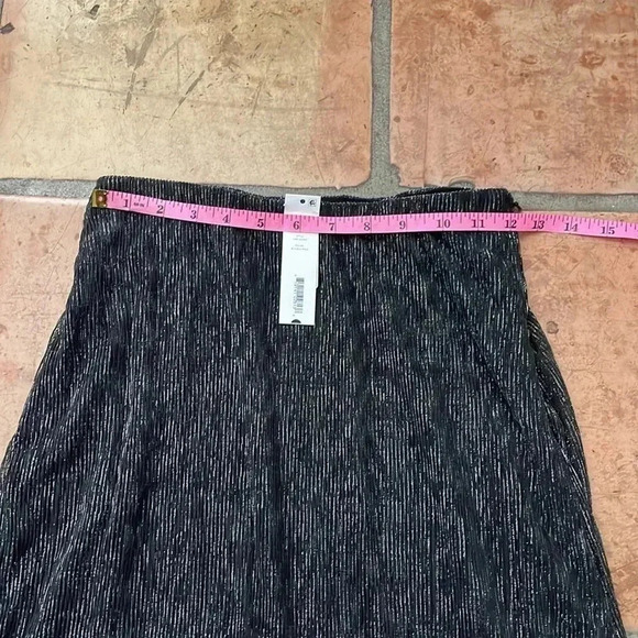 🔷 AQUA Knit Black Silver Metallic Midi Skirt Size Small MSRP$68 NWT Holiday - Picture 4 of 7